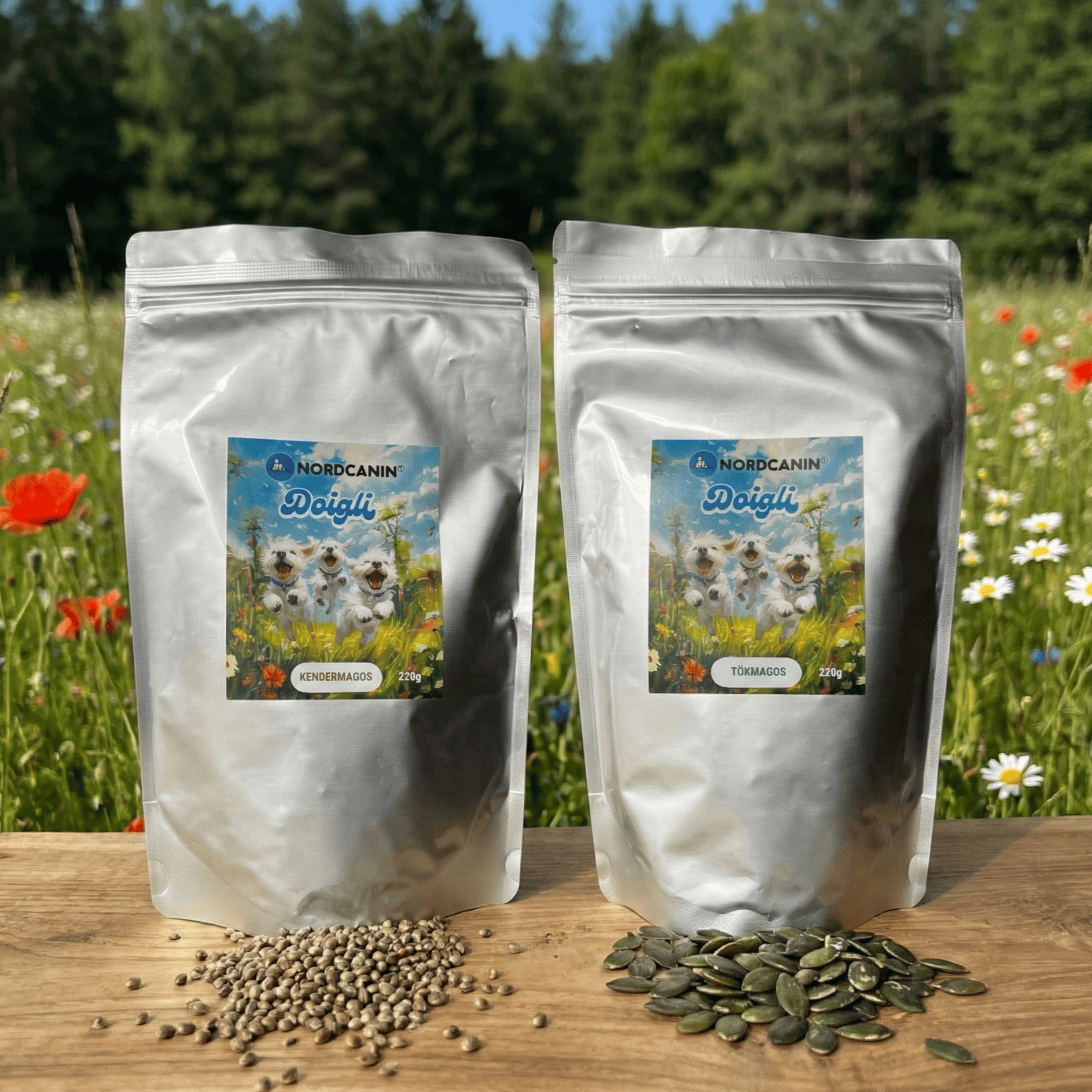NordCanin Doigli Természetes jutalomfalat Kendermagos + Tökmagos